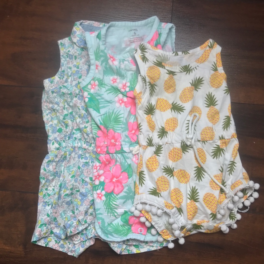 Bundle baby girl spring rompers (3) pineapple